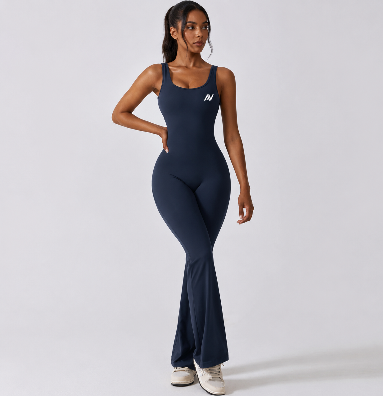 Fluid Sculpting Jumpsuit – Blue
