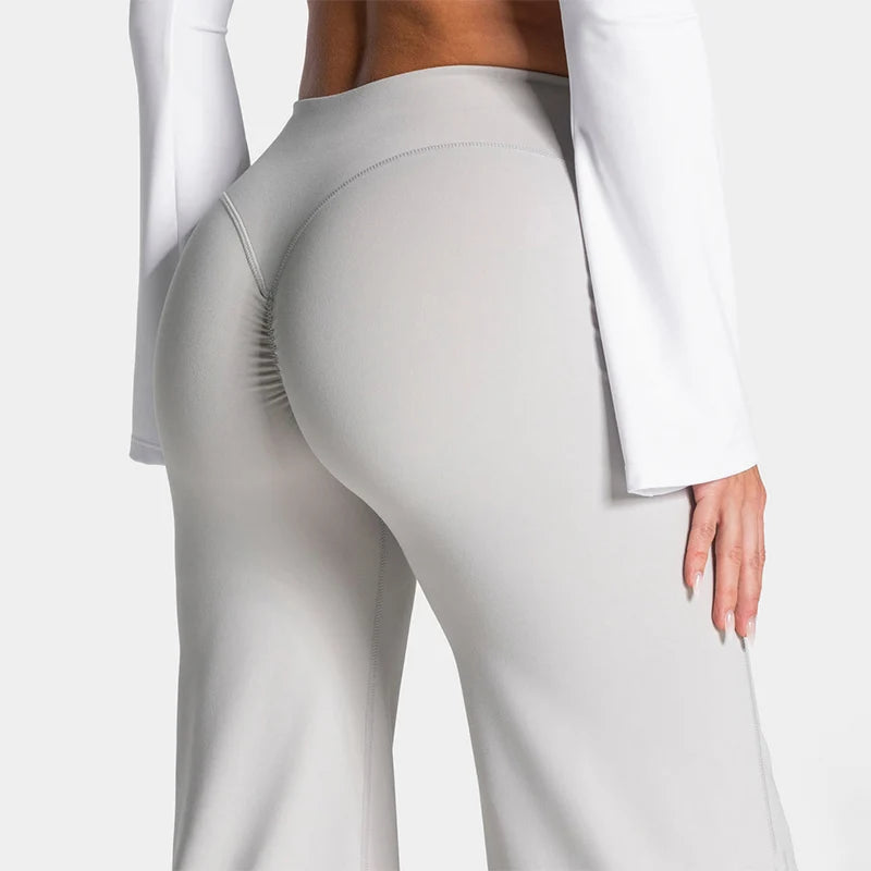Charming Pro Scrunch Straight Leg Pants Butt Lifting Sculpting Wide Leg Leggings Gym Yoga Jogging Push Up Women Baggy Sweatpants