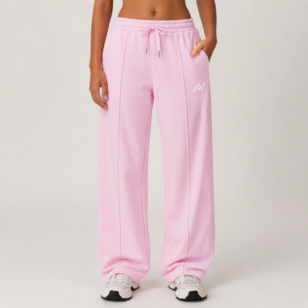 Winter High Waist Loose Fit Sports Sweatpants for Women Pocket Straight Leg Casual Pants Fitness Running Sports Pants for Women