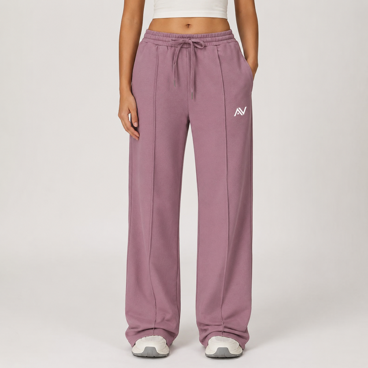 Winter High Waist Loose Fit Sports Sweatpants for Women Pocket Straight Leg Casual Pants Fitness Running Sports Pants for Women