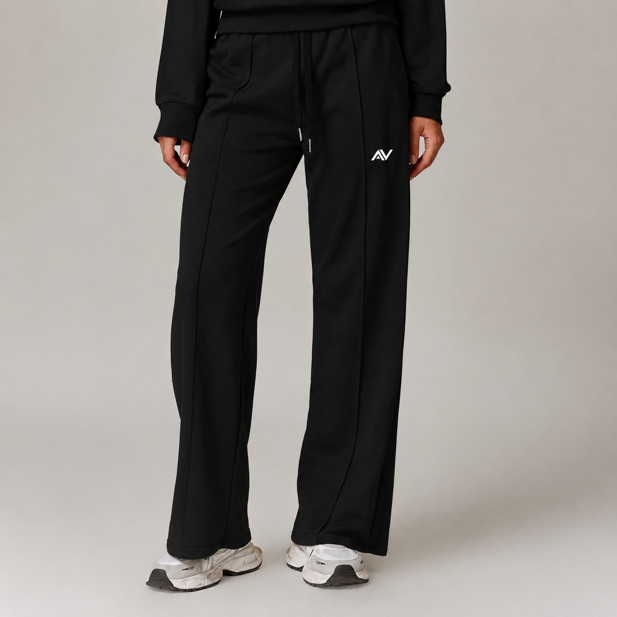 Winter High Waist Loose Fit Sports Sweatpants for Women Pocket Straight Leg Casual Pants Fitness Running Sports Pants for Women