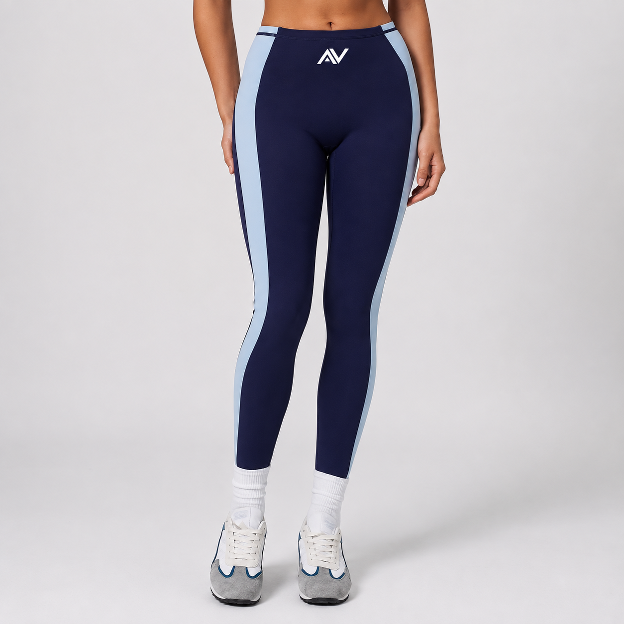 Contrast Color High Waist Yoga Leggings Women's Slim Fitness Sports Tights Push Up Runnings Pants Female Gym Workout Leggings