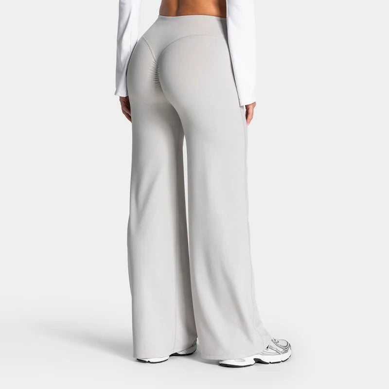 Charming Pro Scrunch Straight Leg Pants Butt Lifting Sculpting Wide Leg Leggings Gym Yoga Jogging Push Up Women Baggy Sweatpants