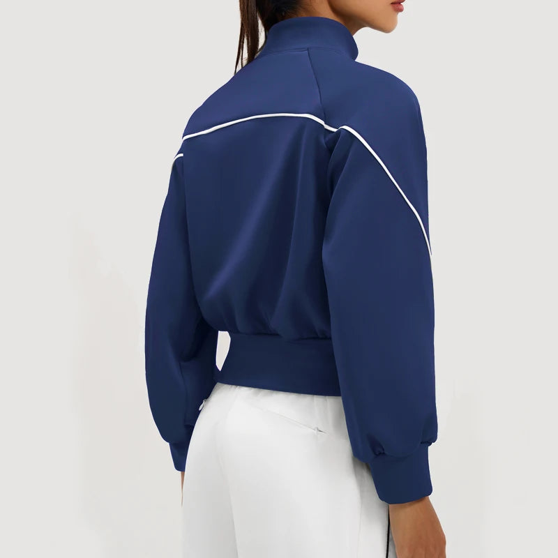 VITALINOVO Women's Full Zip up Athletic Jackets Fleece Lined Sports Running Track Jacket Winter Warm Thermal Workout Tops Pocket