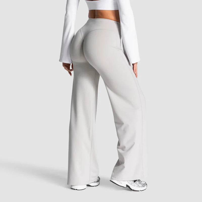 Charming Pro Scrunch Straight Leg Pants Butt Lifting Sculpting Wide Leg Leggings Gym Yoga Jogging Push Up Women Baggy Sweatpants