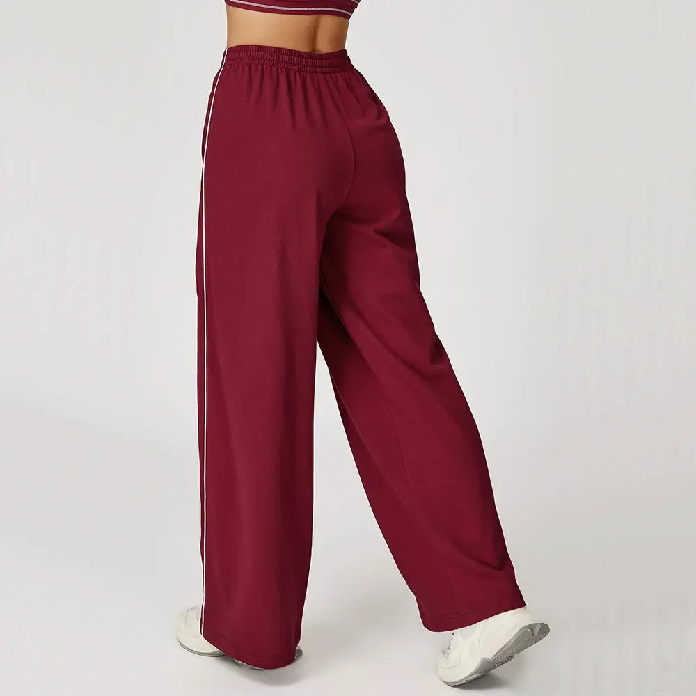 Wide Leg Trousers Yoga Pants for Women High Waisted Loose Gym Workout Sweatpants Female Fitness Sports Leggings Yoga Trousers