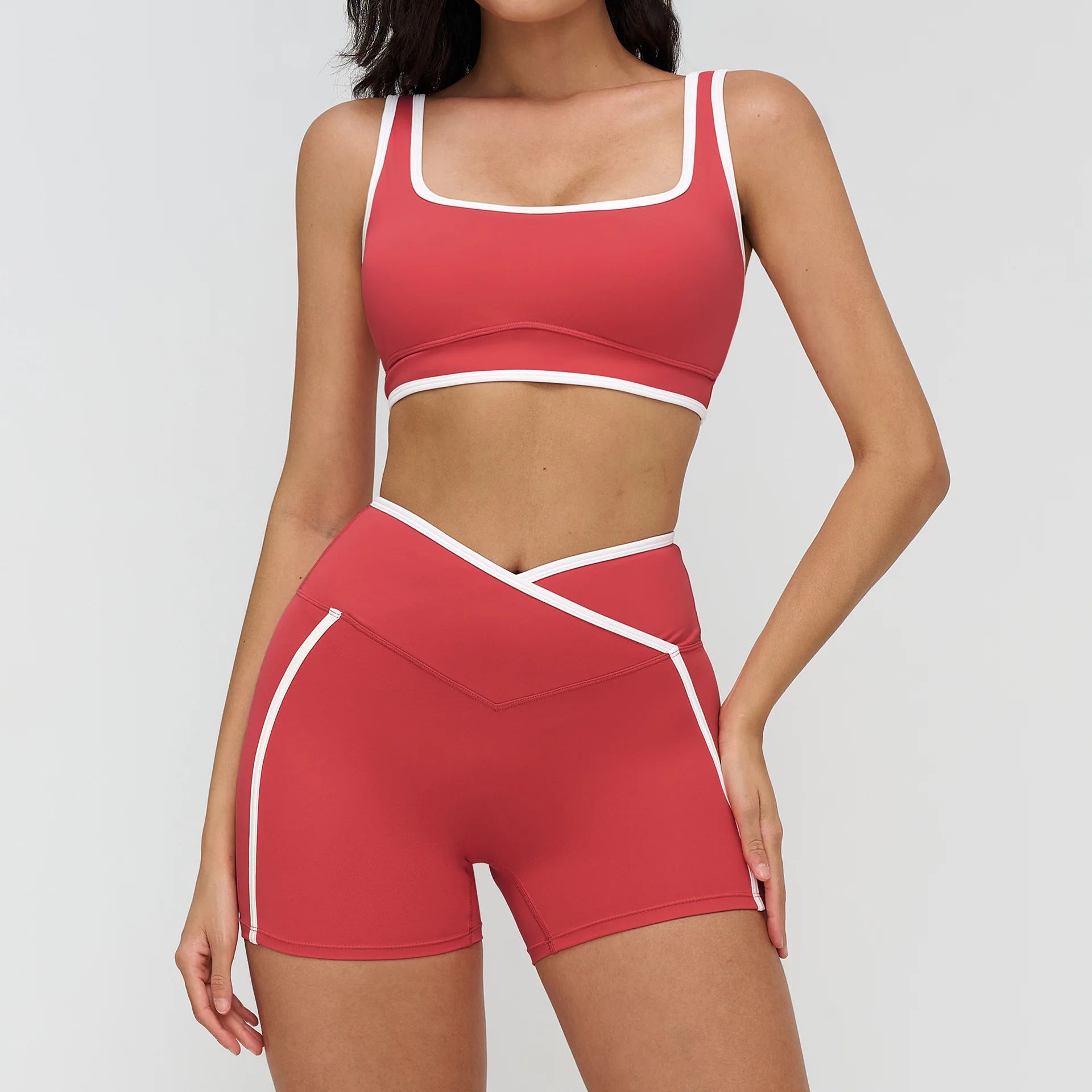 2PCS Women Tracksuits Fitness Set Yoga Set Gym Workout Athletic Wear Sports Bra High Waist Leggings Female Yoga Suit Sportswear