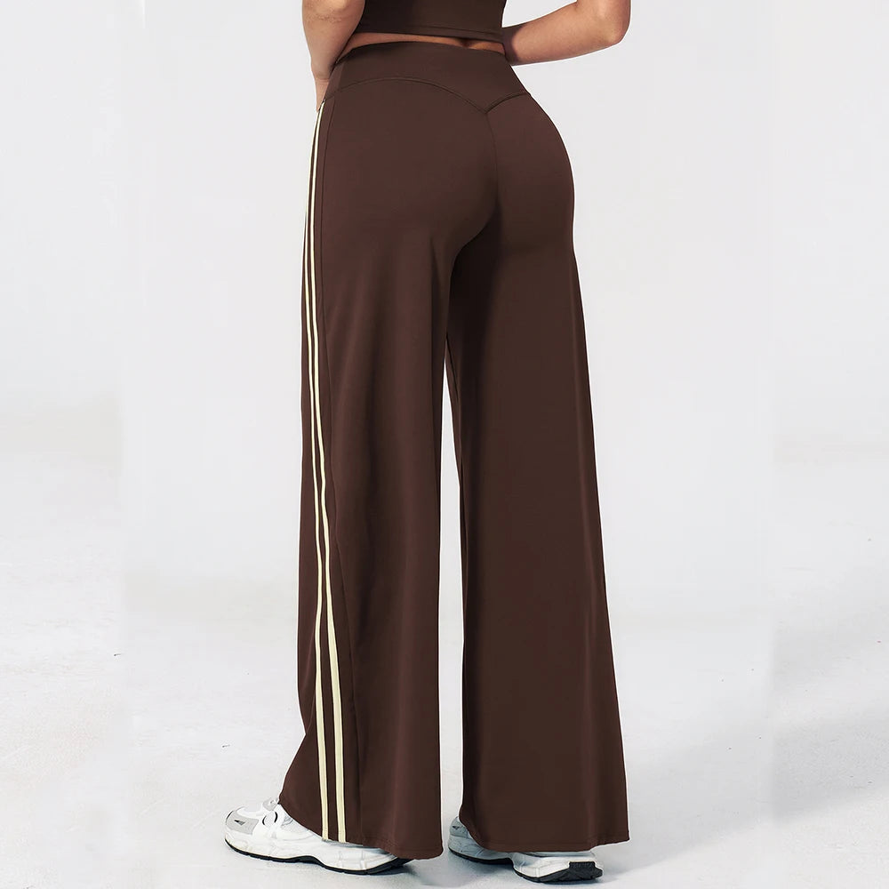 JUREN Straight Leg Bottoms Women's Mid-Waist Yoga Pants Gym Leggings Workout Leggings Naked Feel Pilates Running Sports Trousers
