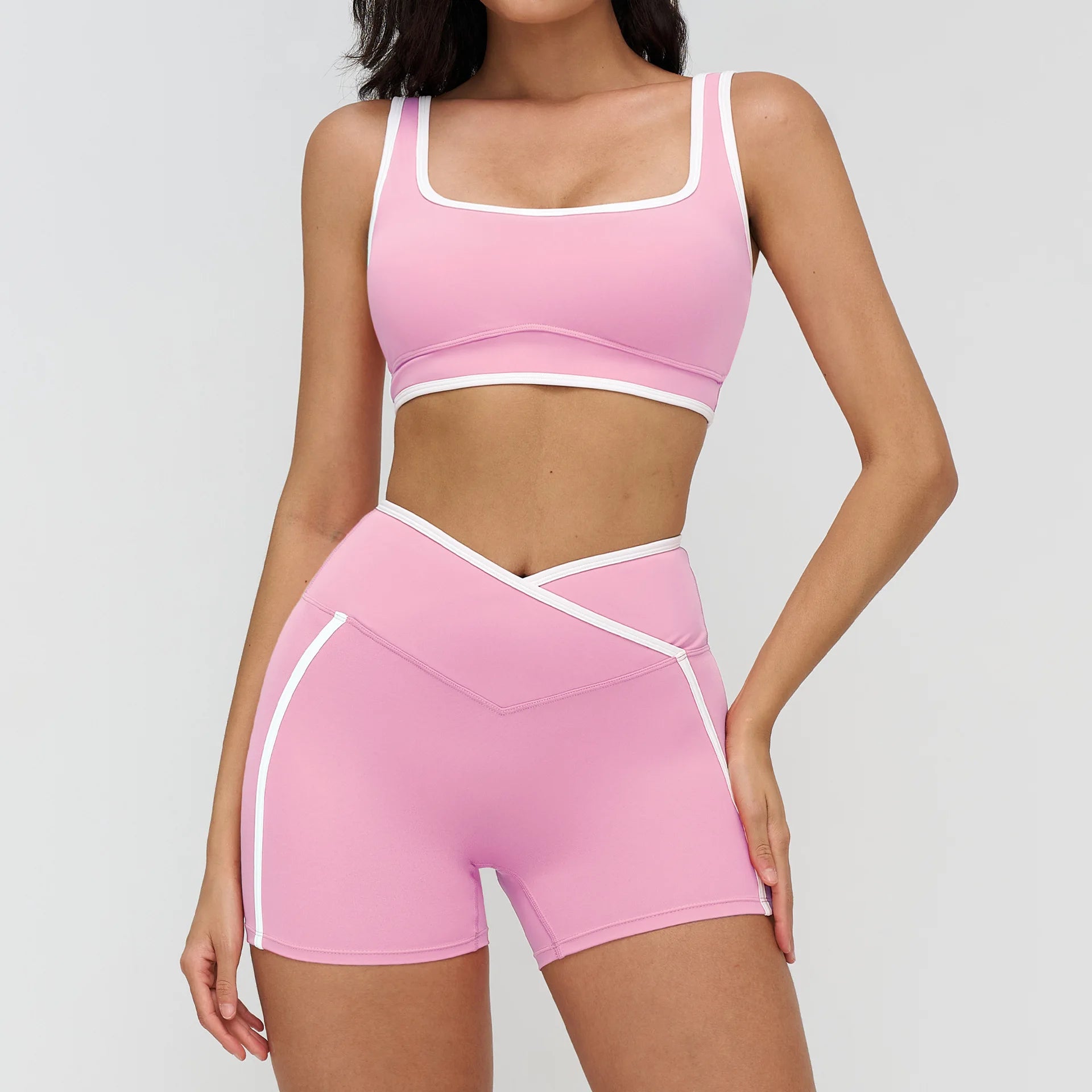 2PCS Women Tracksuits Fitness Set Yoga Set Gym Workout Athletic Wear Sports Bra High Waist Leggings Female Yoga Suit Sportswear