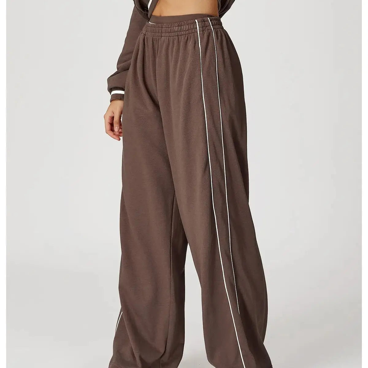Color Blocking Versatile Sports Pants Women Loose High Waisted Straight Leg Pants Women with Pockets Outdoor Casual Running Pant